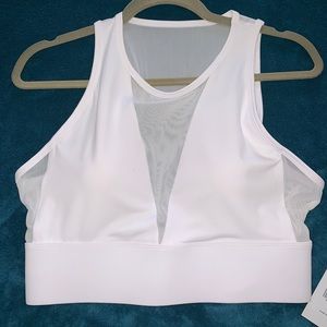 Fabletics Bra white with sheer back L